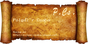 Polgár Csaba névjegykártya